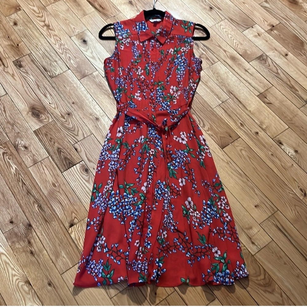 Nanette Lepore Orange Midi Sundress with Peter Pan Collar